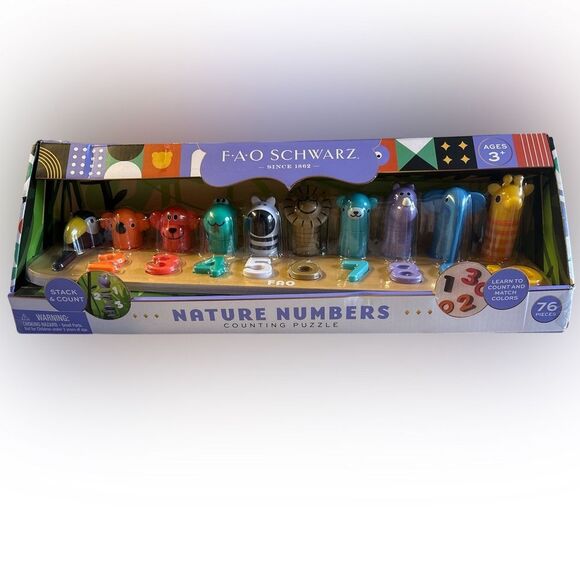 Nwt FAO Schwarz Nature Numbers Counting Puzzle - Picture 1 of 4